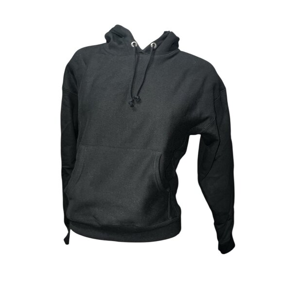 Champion Power Blend Long Sleeve Warm Hoodie Sweatshirt Sz Medium Black Kangaroo - Picture 2 of 11